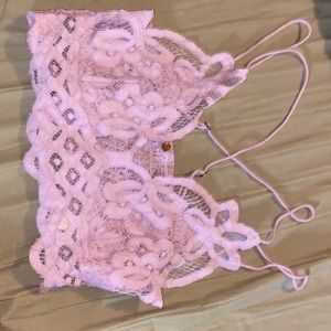 Bralette lace pink size small
